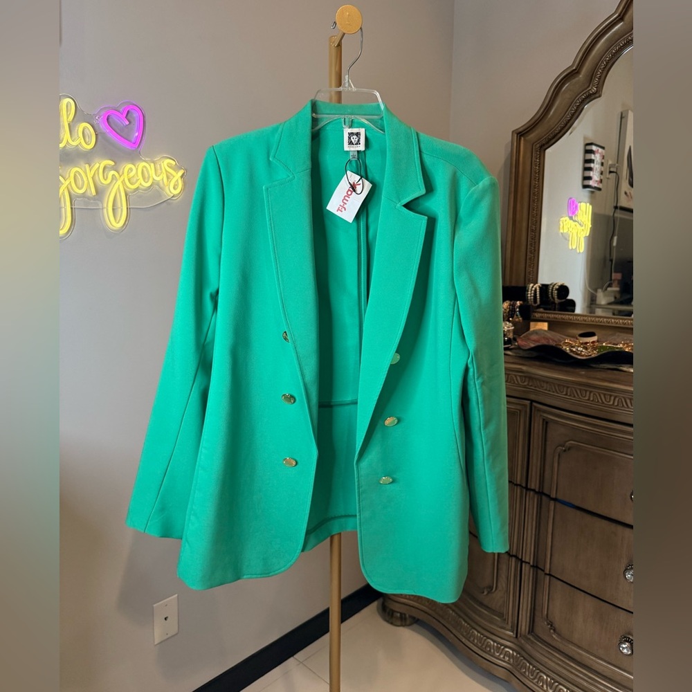 Anne Klein Vibrant Teal Blazer - Picture 2 of 11